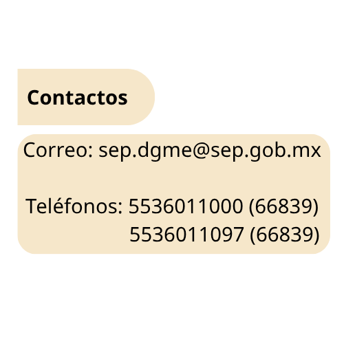 Teléfonos de contacto de la Dirección General de Materiales Educativos